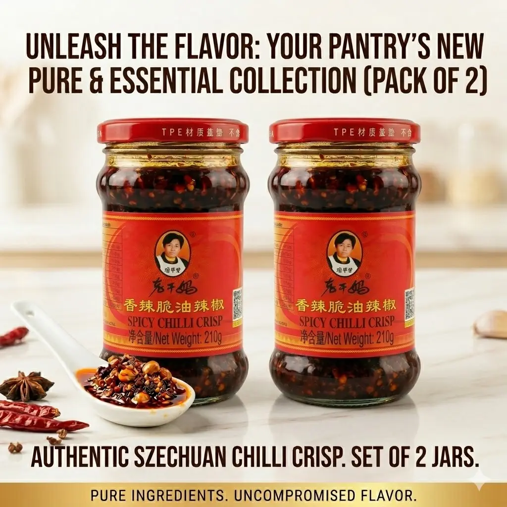 2-Pack  Laoganma Spicy Chili Crisp (7.41oz x 2) | The Original Chinese Chili Oil | Savory & Authentic Crispy Texture Hot Sauce Your Favorite Crunchy Chili Oil for Noodles, Eggs & Pizza
