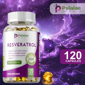 120 Pslalae resveratrol dietary capsules support cardiovascular health with high-quality raw material extracts, including vitamin C, Polygonum cuspidatum extract, and green tea extract.
