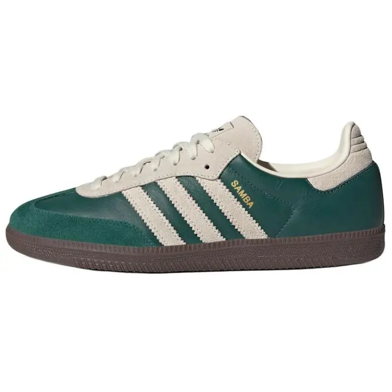 Adidas Samba OG Retro Leather Shoe - 'Collegiate Green Cream' Sports Footwear, Casual Sneaker, Sports Shoes, Athletic, Walking Shoes, Gum