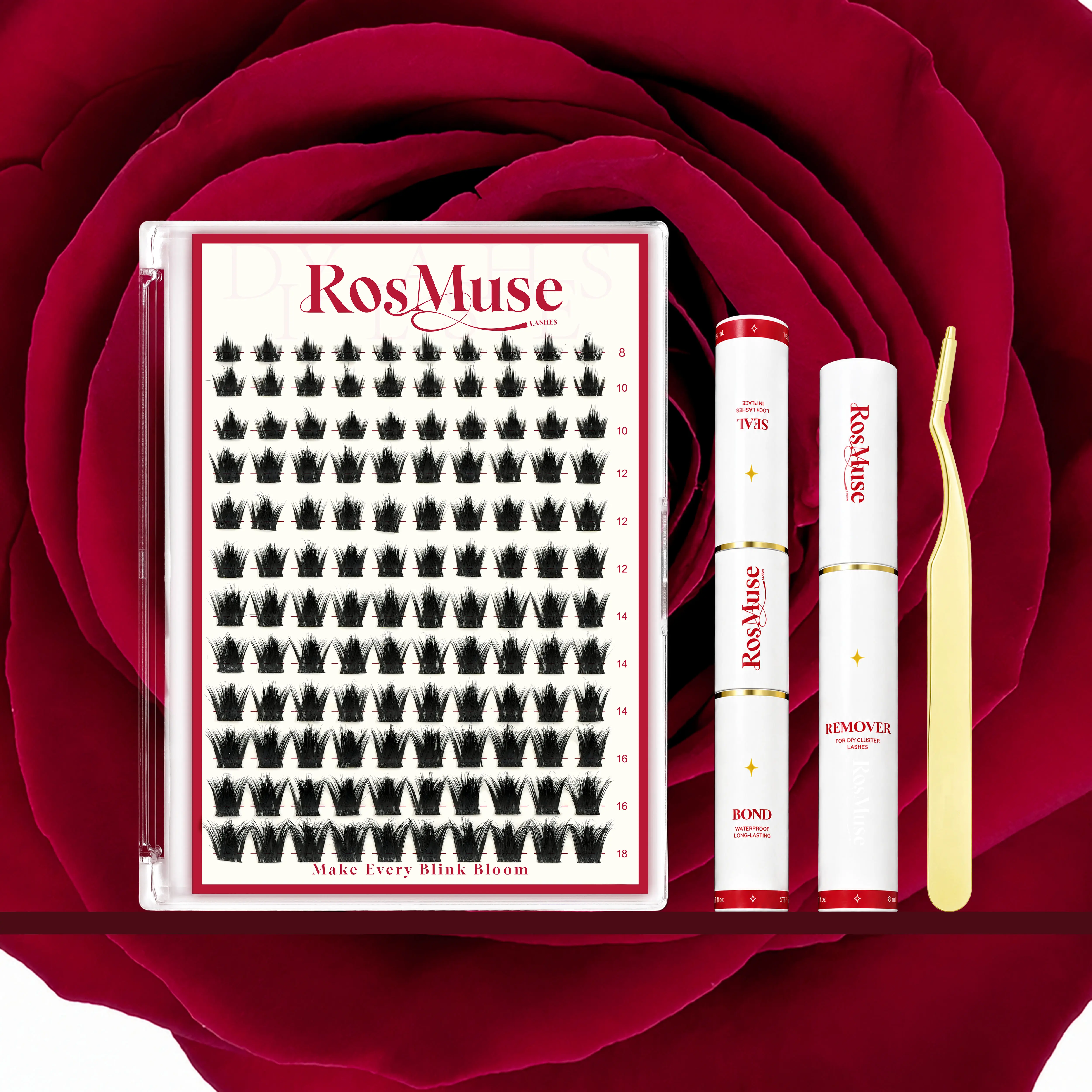 Rosmuse Mira Lash | Fairy Chispa Style D Curl | Wet Look Lash Clusters with Super Soft Thin Band | Airy 3D DIY Eyelash Extensions | Manga, Kawaii Doll & Cat-Eye Look | Handmade Medusa-Style Lashes | Waterproof, Cry-Proof & Long-Lasting