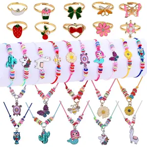 X-JLY01  30pcs Kids Jewelry for Girls, 10 Necklaces, 10 Rings, 10 Bracelets, Little Girls Jewelry Kids Unicorn Necklace Rings for girls, Kid Bracelets Necklace Birthday Gift Age 2 4 6 8