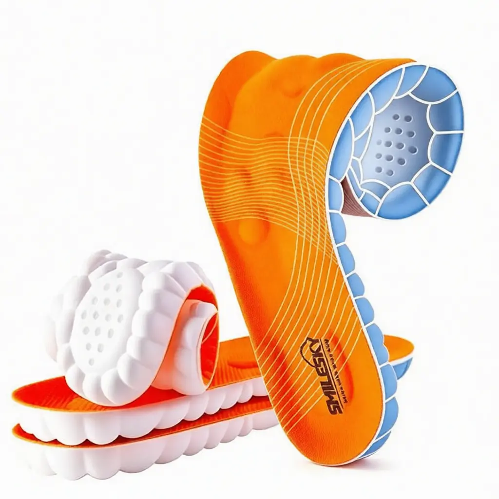 2 Pairs 4D Cloud Memory Foam Insoles, Ultra Soft Cushioned Arch Support Shoe Inserts, Shock-Absorbing Anti-Fatigue for Walking, Hiking & All-Day Standing height boosters, Outdoor Sports, Shock Absorb
