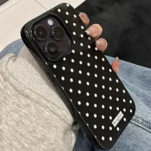 Anti-Drop Shockproof Jelly Tpu Phone Case Protector, Casing, Accessories, Full Screen Polka Dot Design, Soft Protective Cover for iPhone 11-17 Pro Max