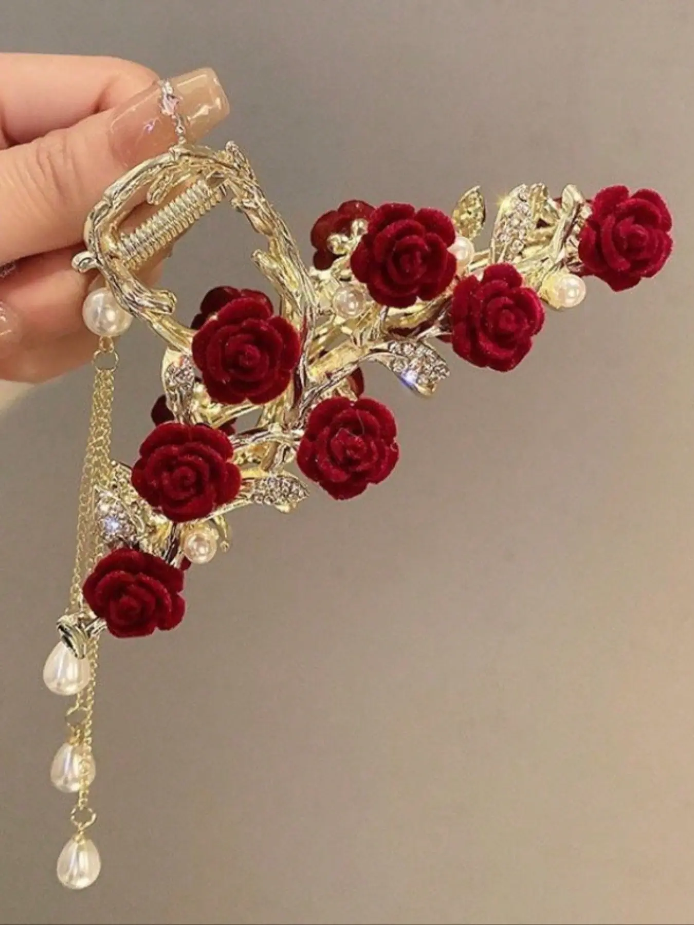 Elegant Floral Hairpin, Large 11cm Rose Design, Bridal Hair Pins, Perfect for Weddings, Parties, Everyday Use, Formal & Casual Hair Accessories, Flower Hair Pin