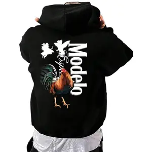 Men's casual pullover hoodie for spring and autumn, drawstring design, with printed style,  suitable for everyday casual wear in spring and autumn, basic style