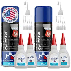 CA Glue with Activator Kit (4 x 0.8 oz Glue + 2 x 6.7 fl oz Activator), Cyanoacrylate Adhesive for  Printing & ,  Bond Super Glue Accelerator Set (2 Pack)