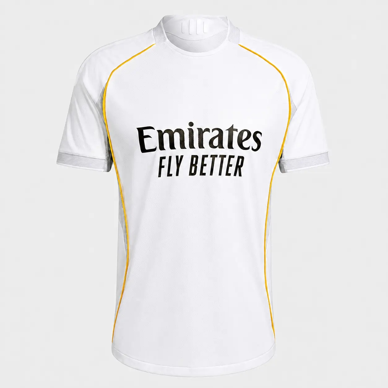 White Gold Geometric Soccer Jersey – Unisex Short Sleeve Football Shirt, Breathable Match Day and Training Sportswear