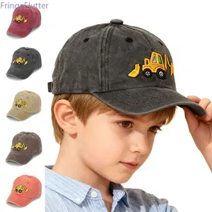 Excavator Pattern Baseball Hat | Adjustable Casual Cap, Fun Construction Theme Design, Perfect Birthday Gift & Daily Wear Accessory