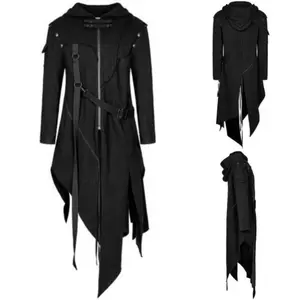 Punk Mens Hooded Jacket Black Casual Menswear