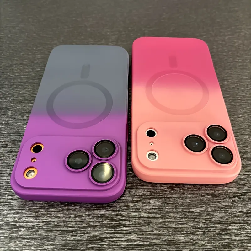 Dual color frosted magnetic Protective case, Protector, Smartphone Accessories, suitable for iPhone 17/16/15/14/13/12/11 Pro/Max/Air, camera inclusive, comes with lens film, anti-fingerprint, shockproof, wireless charging protection cover