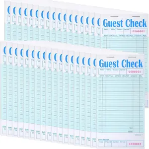 100 Pack Guest Check Book for Servers Bulk, Waitress Checkbook Paper Server Note Pads Accessories Waiter  Receipt Book for Restaurants, Bar, 50 Sheets Per Pad, Total 5000 Sheets (Green)