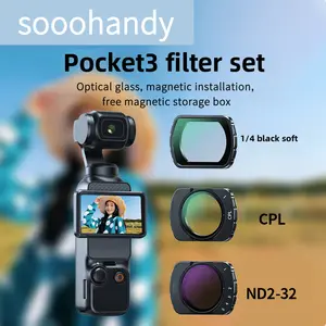 SOOOHANDY DJI Osmo Pocket 3 Filter Kit - ND2-32, CPL, 1/4 Black Soft - Magnetic Design for Outdoor Vlogging, Travel, and Night Photography