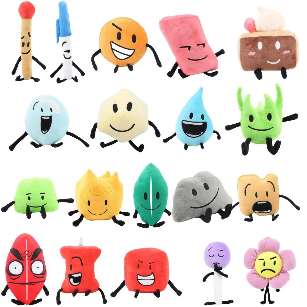 13 Style New Battle for Dream Island Plush Toy Leafy Firey Flower Waterdrop Bubble Cake Lollipop Plushie Pillow Doll Kids Gift