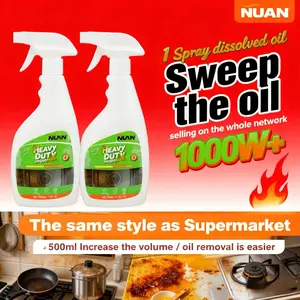 Heavy-Duty Kitchen Cleaner Spray, Multi-Surface Degreaser for Oven, Microwave, Sink and Countertops, Quick Stain Remover, Anti-Bacterial and Eco-Friendly