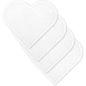 4PCS 5mm Fuse Beads Boards, Large Clear Pegboards Kits, Heart Clear Plastic Pegboards for Kids Craft Beads