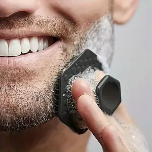 Men's Face Scrubber - Gentle Exfoliator Pad & Massager for Deep Cleansing, Fragrance-Free Personal Care, Ideal for Removing Dead Light Beige & Enhancing Shaving Experience, Facial Cleansing, Easy Grip, Nonirritating Fabric, Facial Cleanser Brush