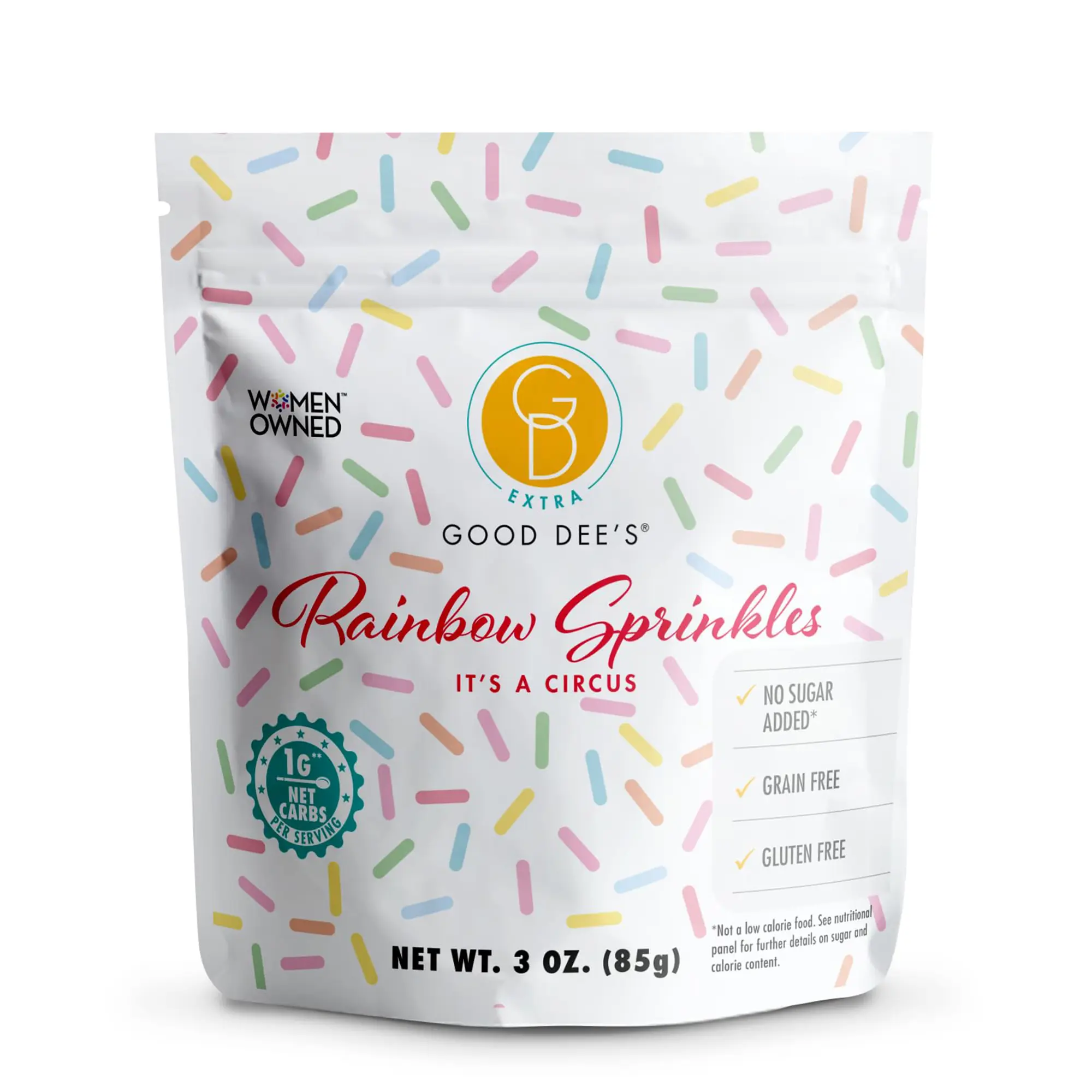 Good Dees Keto Rainbow Sprinkles - Sugar Free Low Carb Keto Dye Free Sprinkles Made with Natural Coloring & Gluten Free Sweet Flavor
