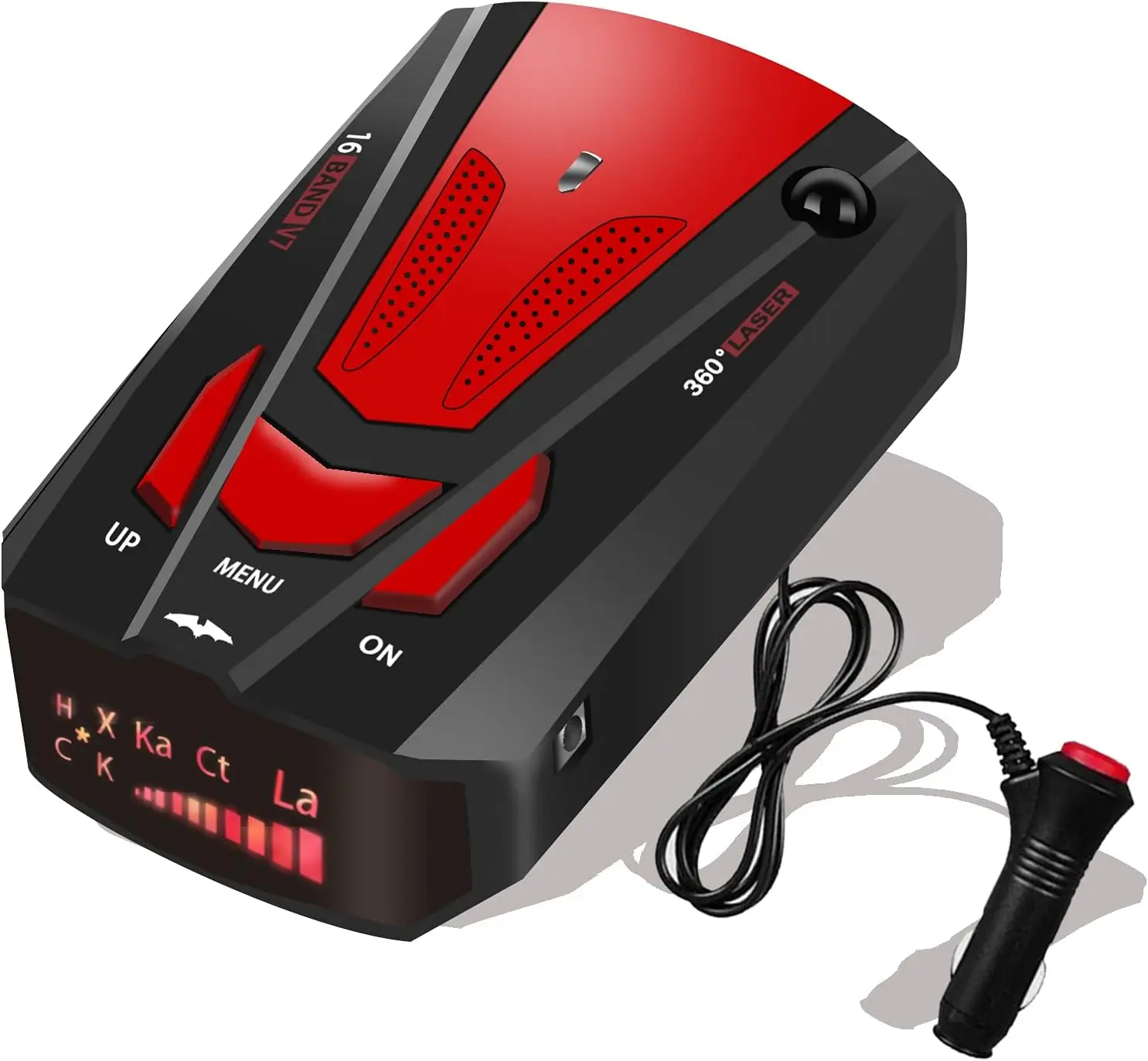 2026 Newly Radar Detector with Mute Memory| City/Highway Mode, Long Range Tracking, LED Display, Ideal Gift for Cars, Red