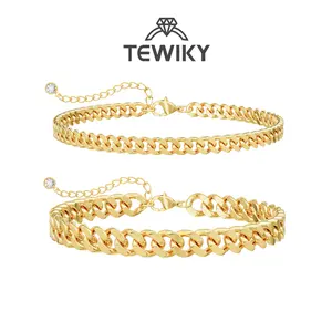 TEWIKY Ankle Bracelets For Women Waterproof Chunky Cuban Link Chain Trendy Large Layer Anklet Set Jewelry Gift for fashion For Summer Jewellery dealsforyoudays Jewlery anklet For Valentine's Day gifts