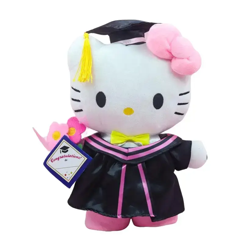 Sanrio Hello Kitty Kuromi Graduation Plush Doll - Kawaii Suffed Anime Animal for Graduation Celebrations, Perfect Graduation Gift