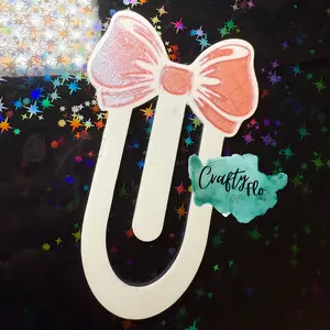 Sparkle Bow Jumbo Paper Clip -3D printed Jumbo Paper Clip / Bookmark