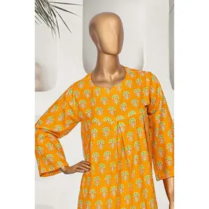 Saffron Glow Geometric Khaddar Co-Ords Set