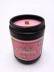 Kanroji Anime Candle | Demon Slayer Inspired | Peach Cherry Blossom Soy Candle | Wooden Wick | 8oz