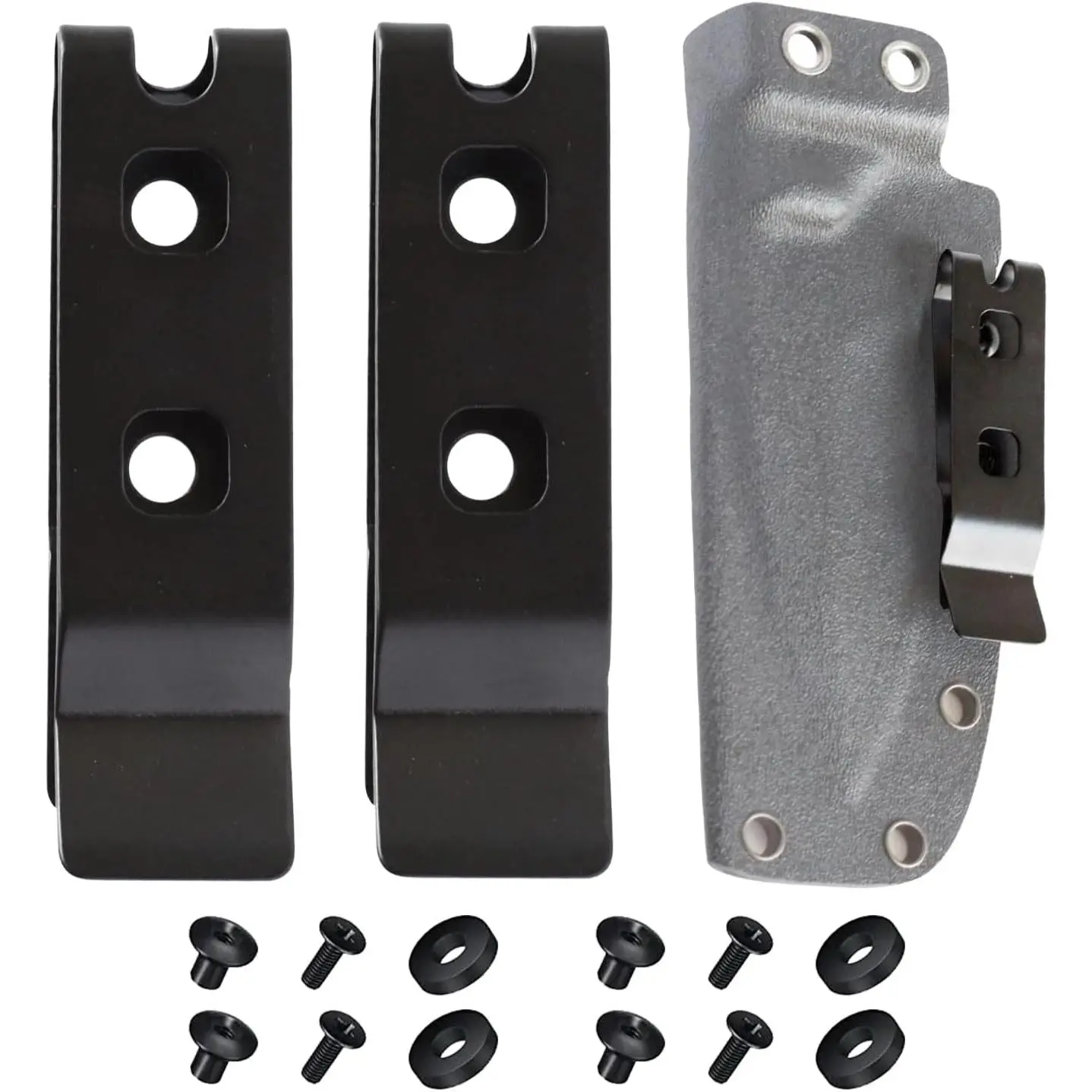 2-Pack Knife Sheath Belt Clip Holster Tactical Belt Buckle Belt Clip Universal Practical EDC Clip Camping Magazine Pouch Knife Sheath Tool Belt Screw Suitable for Holster Knife Sheath Metal Knife Clip