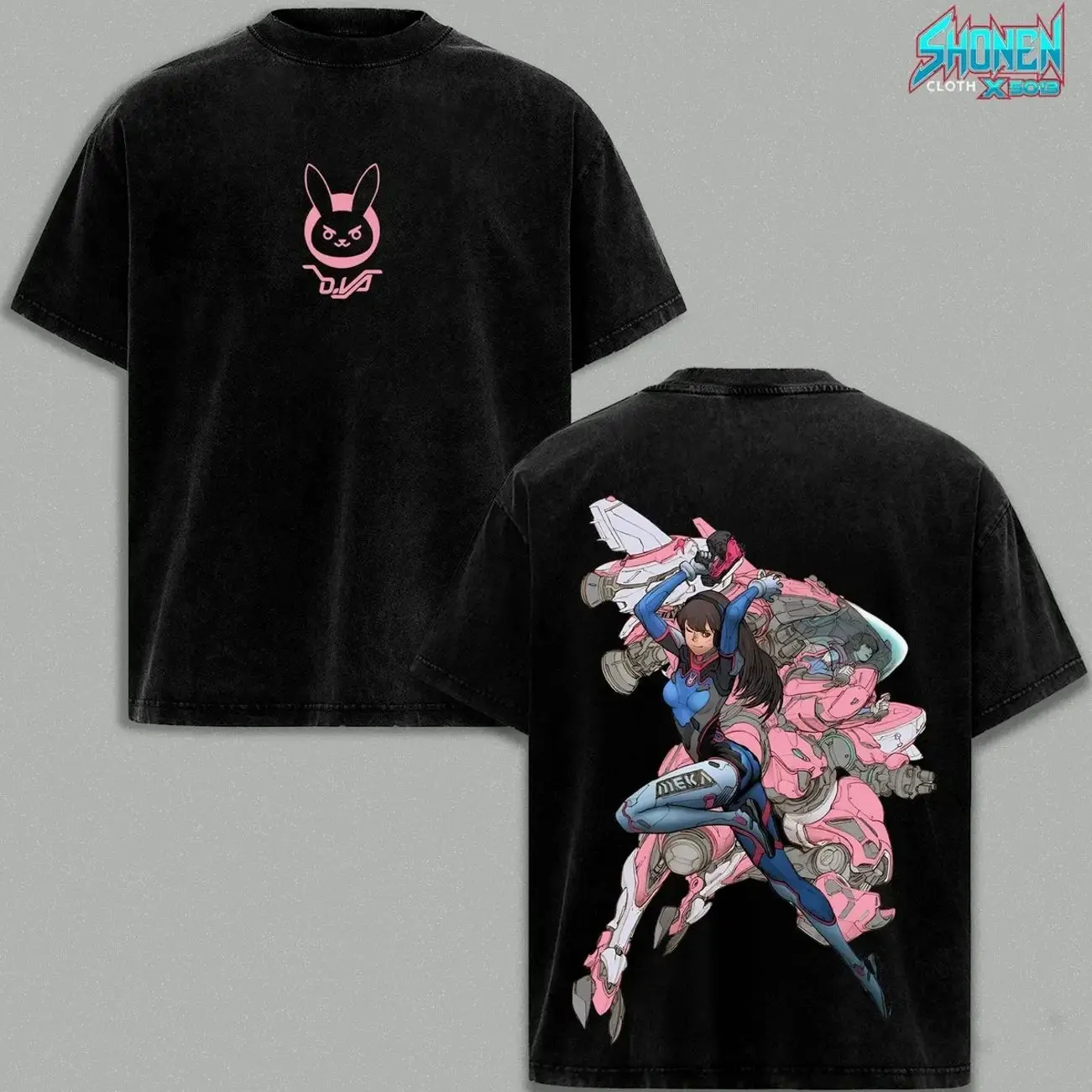 D.Va Bunny Overwatch 2 Graphic Tee, Gamer Girl Mecha Shirt, Korean Gaming Streetwear, Cute Bunny Logo Esports Tee DHX