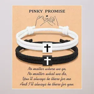 2pcs Adjustable Rope Cross Bracelet, Braided  Bracelet for Men, Women & Teen Girls – Fashion Jesus Bracelets,  Baptism Gift control-elegant design christian