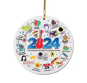 Notable 2024 Christmas Year Review Event Ornament, Ceramic And Acrylic Ornament