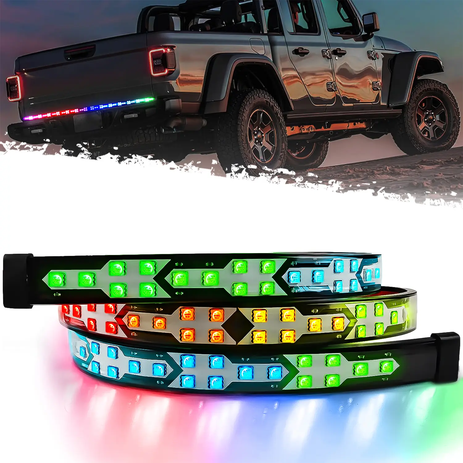 DIBMS Upgraded RGB Fall Warning Signal Driving Light Strip 60-Inch LED Strip for Customizable Ambient Lighting, Decorative Use, and Fall Warning Symbols Led Backlights