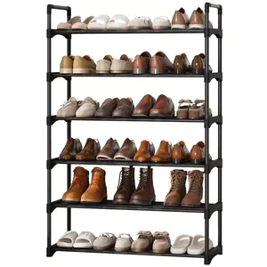Garvee 10-Tier Slim Shoe Rack with Metal Frame and Non-Woven Fabric Shelves, Adjustable Design for Efficient Shoe Storage and Organization in Entryways and Bedrooms