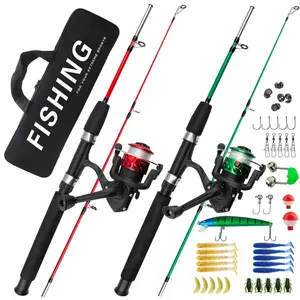 Fishing Rod & Reel Set, 2-section Ice Fishing Rod & Lures & Hooks & Other Accessories, Portable Fishing Tackle, Outdoor Fishing Accessories, Fishing Gear Set