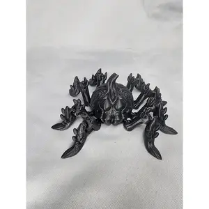 Pumpkin Spider articulating figurine is a great addition to your creepy Halloween decor and fun to play with