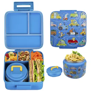 Lunch Box Set, 1 Set Including Lunch Box & Soup Cup, Food Container for School, Microwave & Dishwasher Safe Lunch Box Set, Bento Lunch Box, Portable Lunch Box, Microwavable Bento Box, Portable Food Storage