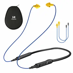 MIPEACE MI04N Work earplug Bluetooth Headphones, Neckband Safety earplug Work earbuds-29db Noise Reduction Hidden Bluetooth Headphones That Look Like Ear Plugs, IPX5 sweatproof, 19+Hour Battery