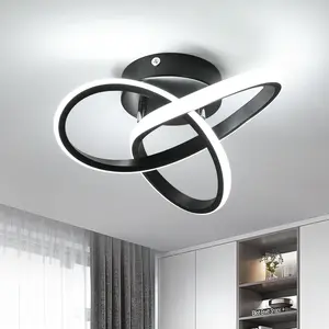 Modern LED Ceiling Light, 22W Spiral Design Hallway Light Fixtures 4500K Cool White Light Lamps Three Colors Lamp Adjustable Lighting