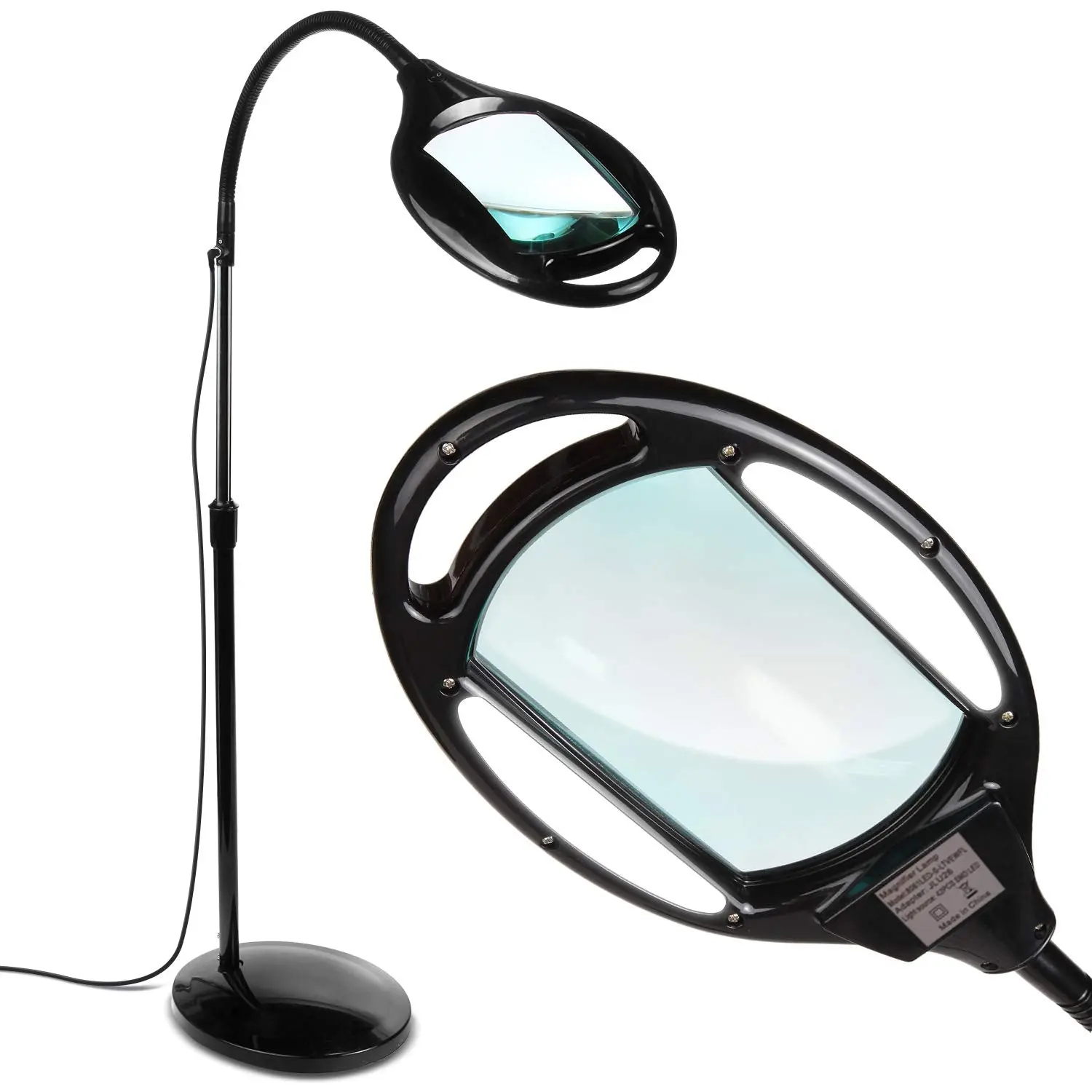 Brightech LightView Pro Magnifying Floor Lamp - Hands-Free LED Work Magnifier with Flexible Gooseneck, AC Power Supply for Reading (Floor Lamps & Torchieres)