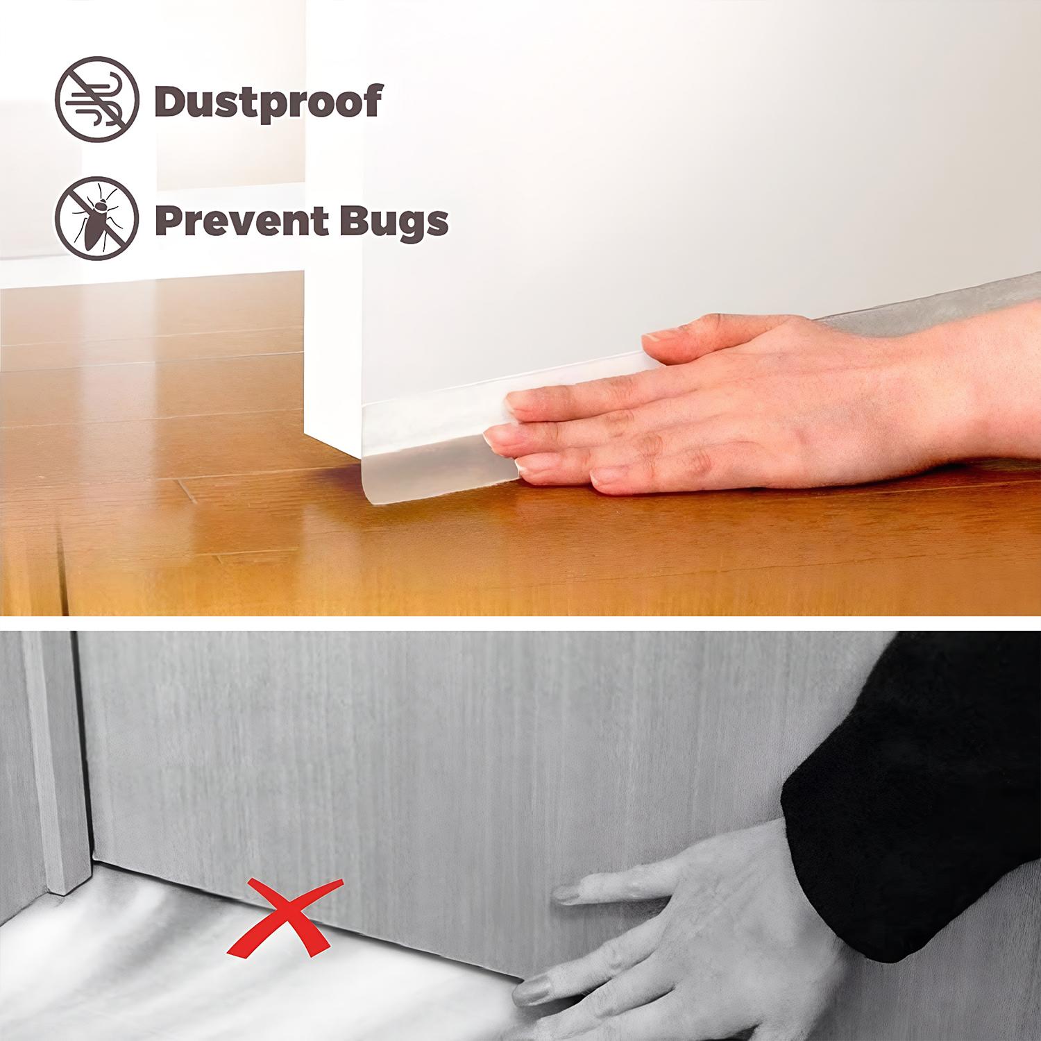 16.4Ft Door Weather Stripping, Door Weather Stripping, Sealing Tape for Door Draft Stopper Adhesive Tape for Doors Windows and Shower Glass Gaps (Transparent, 35MM)