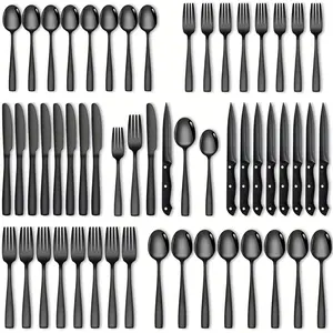 24/48-Piece Silverware Set with Steak Knives Service for 4/8,Stainless Steel Flatware Set,Mirror Polished Cutlery Utensil Set,Home Kitchen Eating Tableware Set,Include Fork Knife Spoon Set,Dishwasher Safe
