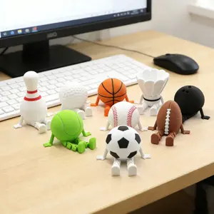 Mini Hinge Ball Ornament, 3D Printed Sports Theme Desktop Decor, Joint-Movable Figure, Perfect Gift for Sports Lovers, Party Favors, Articulated Fidget Figurines