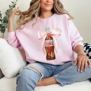 Diet Coke Pink Bow Sweatshirt, Diet Coca Cola Crewneck, Diet Coke Lover, I Need A Diet Coke, Funny Shirt,Coke Lover Sweater,Coke Long Sleeve