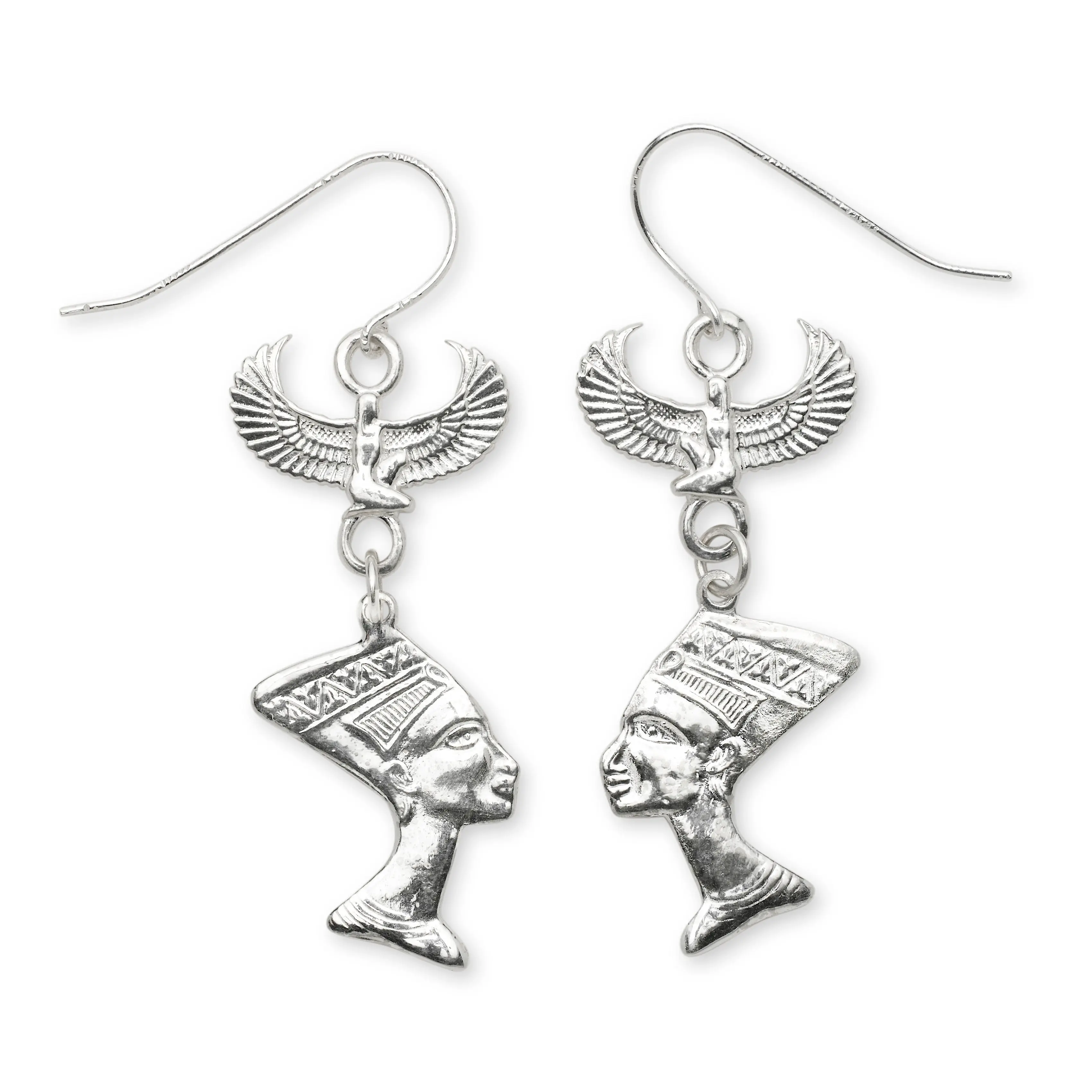 Queen Nefertiti and Goddess Isis .925 Sterling Silver Earrings