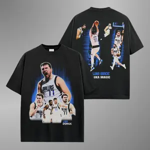 Luka Doncic Magic Graphic Tee, Vintage Basketball Star T-Shirt, Basketball Inspired Fan Merch, Double Sided Photo Tee, Court Action Sports Shirt, Basketball Lover Gift, Streetwear Unisex Cotton T-Shirt