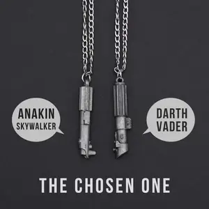 The Chosen One Mini Lightsaber Necklace Set 2pcs Anakin & Darth Vader Zinc  Alloy For Star Wars Fan
