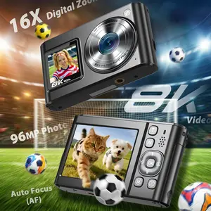 Digital Camera Zostuic 8K Vlogging Selfie Camera, 96MP Digital Camera with Dual Screen & 16X Zoom, 6-Axis EIS Anti-Shake WiFi Y2K Aesthetic Compact Camera for Boys and Girls Photography Travel Record Ideal Holiday Gift.