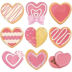9 Pack 180 Page Heart-Shaped Sticky Notes, Daily Message Stickers, To-Do List Labels, Self-Stick Paper Memo Pad, Valentine's Day Gift, Office Supplies