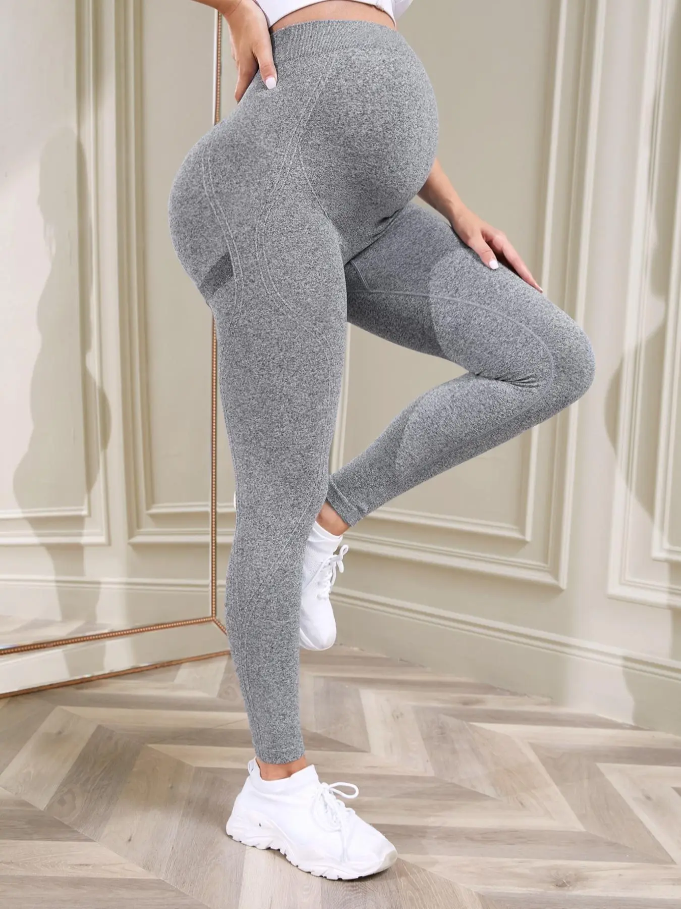 Maternity's Solid High Waist Leggings, Women's Casual Comfy Breathable Skinny Pants for Daily Wear, Maternity Bottoms for Spring & Fall, Pregnancy Maternity Summer Clothes, Maternity Clothing, Pregnant