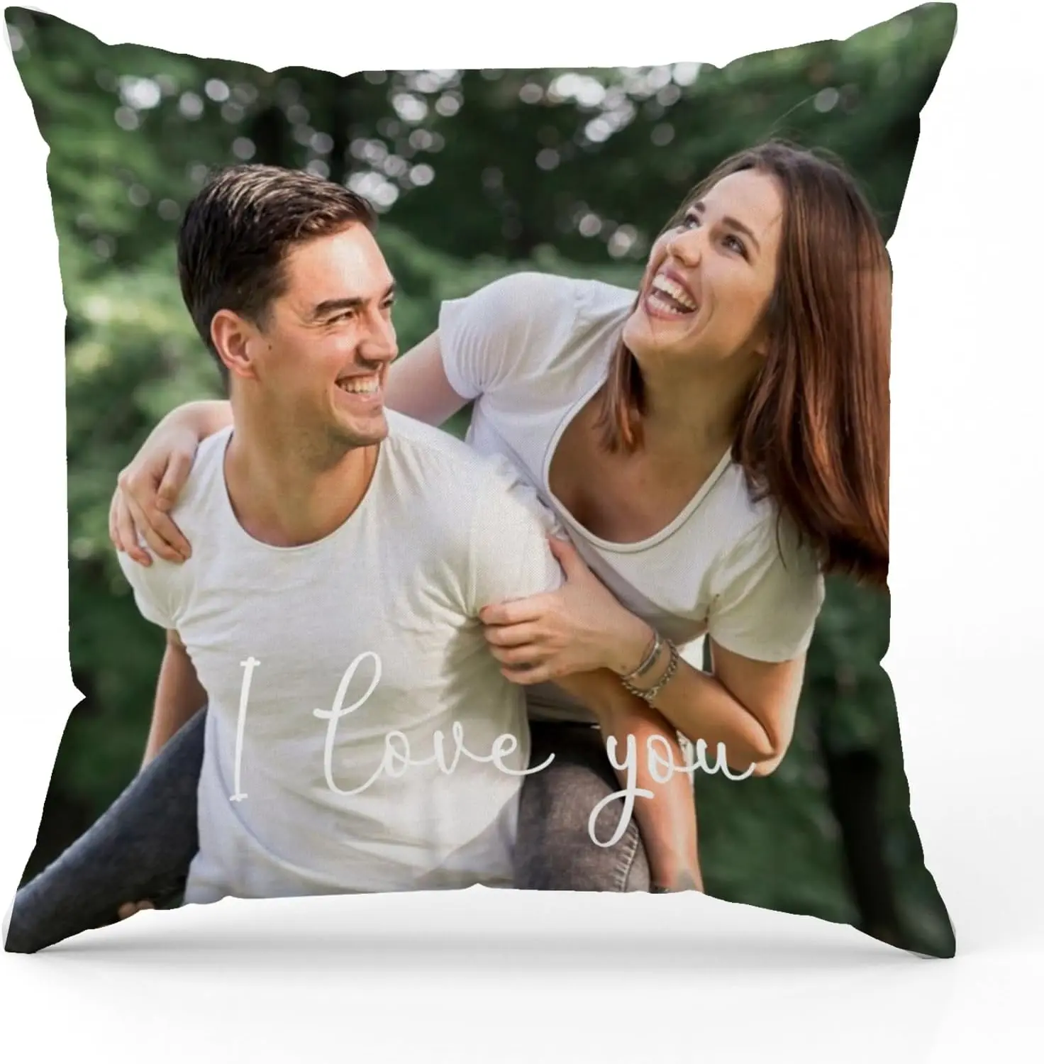 Personalized Pillows with Photo - Custom Picture Pillow Case with Any Photo/Text/Logo, Personalised Pillow Secret Santa Gift Idea for Mother's Day, Father's Day (Pillowcase)